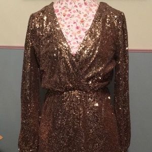 Gold sequin dress